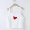 Женские танки Женщины Y2K Tops Black White Camisole Little Devil Print Sexy Cool Streetwear Club High Street Tank Top Vest Ladies Camis