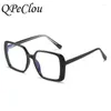 Occhiali da sole montature 2022 moda grande piazza ottica anti-occhiali blu donne vintage leopardo montatura occhiali da vista femminili Oculos occhiali