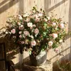 Dekorative Blumen mehrk￶pfige Rosen Branch Seidenk￼nstlungshaus Weihnachtstag mit Flores Dekor Wedding Valentinstag Rose Decora U9U2