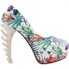 LF80610LH Dress Beige 448 skor Skull Rose Print Platform Bone H 60545