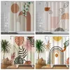 Cortinas de chuveiro Vento nórdico Abstract Art Boho impermeável Banho de poliéster Morandi Block para decoração do banheiro 220922