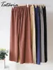 Damenhose Capris Baumwolle Grau Hoch taillierter Harem Lose Weiche elastische Taille Weiß Sommerblau Freizeithose für Damen 220922