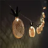 Party Decoration 2M 10Lamps Iron Pineapple Led Light String For Room Indoor Outdoor Activity Decor Battery Powered Retro Lantern