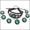Lien chaîne Snap Botton 12 Zodiac Constellation Glowing Charm Bracelet pour femmes hommes Mtilayer tressé en cuir mode anniversaire Jewelr Dhknt