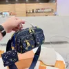 Утилита поперечная камера для плеча сумки для плеча женщин джинсовая джинсовая монограмма Canvas Totes кошелек роскошные дизайнер Diana Hobo Сумка с монетой Walelt 2pcs Sett