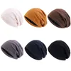 女性のための秋の冬の帽子新しい綿二重層ニットウォームキャップメスビーニーキャップウォーマーボンネットメンカジュアルキャップ