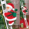 Julekorationer Electric Santa Claus Climbing Ladder Plush Doll Creative Music Xmas Decor Kid Toy Gift F￶delsedagspresent 220922