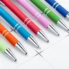 Ballpoint Pens Rainbow Gumowane miękki długopis z stylowym końcówką Stylowy metalowy metalowy atrament średniego punktu po punkcie 12 kropli bdesybag AMS0M