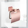 Bath Accessory Set Square Paper Holder Robe Hook Towel Bar Ring Glass Rack Soap Toilet Brush Tumbler Rose Gold Bathroom Accessories