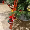 Julekorationer Electric Santa Claus Climbing Ladder Plush Doll Creative Music Xmas Decor Kid Toy Gift F￶delsedagspresent 220922