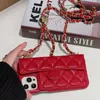 Iphone 14 Case Luxurys Brands Cell Phone Cases Pour Cross-body Womens Mens Designers Phonecases With Chain 13 12 11 Pro Promax