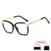 Zonnebrillen frames mimiyou tr90 legering vierkante bril frame dames grace lady retro optische brillen mannen brillen bril Clear UV400 merkontwerper