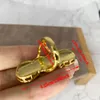 Wedding Rings Long 24K Gold Plated Dubai For Women Trendy Ethiopia African Party Gifts Middle East Christmas Gift