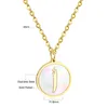 سلاسل ASONSTEEL WHITE Shell Gold Gold Letter Fashion Netlace Netlace Stainless Steel ALPHABET RINCHIN