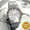 34mm femmes de luxe montres à quartz date en acier inoxydable saphir femme diamant dame montre montre en or rose bague montre de luxe montres-bracelets