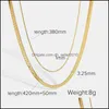 Chains Double Layer Snake Chain Necklace For Women Stacking 14K Gold Plated Stainless Steel Choker Party Gifts Chains 3372 Q2 Drop De Dhkjv