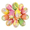 Autres fournitures de fête festive 12pcs oeufs de Pâques en mousse décorations heureuses pour la maison coloré lapin oiseau oeuf suspendu ornement bricolage artisanat enfants cadeaux jouet 220922