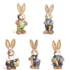 Autres fournitures de fête de fête artificielle paille lapin maison jardin lapin décoration ornement thème de pâques décor 220922