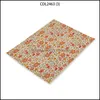 Tapis Tapis Fleurs Napperon Pour Table À Manger Dessins Animés Plante Boisson 32X42Cm Rec Coasters Vaisselle Tapis Cuisine Décoration Drop Livraison Dhzc9