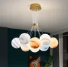 Nordic Planet Moon Lampy żyrandolowe projektant Kreatywny jadalnia sypialnia lampa bąbelkowa Ball Net Red Ins Living