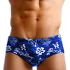 Men's Swimwear Leaf Printed Swimwear Summer Beach Surfing Men Swimming Short Bikini Gay Swimwear Men Sexy Low Waist Swimsuit Short Pants J220913