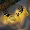 Party Decoration 2M 10Lamps Iron Pineapple Led Light String For Room Indoor Outdoor Activity Decor Battery Powered Retro Lantern