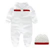 12 lat Baby Rompers Boy Girl Dzieci Designer Letter Stripe 100cotton Nowonarodzony długi rękaw Krótkie Jumps Kapelusz 2 -częściowy set7902949