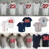 Mitchell och Ness Vintage Baseball 34 David Ortiz Jerseys NCAA ed 26 Wade Boggs 14 Jim Rice Jersey Breattable Sport Navy Pullover White White