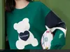 여자 스웨트 셔츠 만화 귀여운 작은 곰 인쇄 여자 스웨터 2022 가을