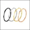 Ringos de cluster 1mm Gold Gold Sier preto a￧o inoxid￡vel a￧o anel para homens homens simples engajamento de casais de casal de moda j￳ia yydhhome dhkhq