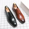 Oxford Men Elegant Shoes Color Couleur Pu Classic Two Stage Lace Lace Business Business Muadding Party Ad Ad AE