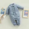 Rompers Autumn Newborn Baby Denim Romper Cotton Long Sleeves Lapels Baby Boys Girls Romper Jumpsuit Fashion Baby Clothes J220922