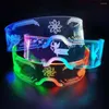 Décoration de fête Led lunettes de soleil lumineuses barre de danse élastique atmosphère de noël acrylique mode éclairer des lunettes
