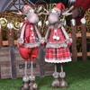 Christmas Decorations Big Size Dolls Retractable Santa Claus Snowman Elk Toys Xmas Figurines Gift for Kid Red Tree Ornament 220922