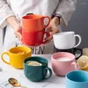 أكواب 2022 Big Belly Coffee Mug كبيرة الشوفان كأس الإفطار المنزل الحساء