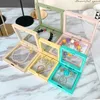 PE Film Jewelry Storage Box 3D Transparent Floating Ring Case Earring Necklace Bracelet Display Holder Dustproof Exhibition Ornament Cases