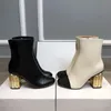 Bottes de créateur à la mode pour femmes, bottes courtes faites à la main, en cuir Super Fiber, nouveau Style d'automne et d'hiver, très bien