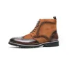 Brogue Boots British Style 830da Men schoenen persoonlijkheid PU ing faux suede klassiek gesneden kanten mode casual straat dagelijkse ad204