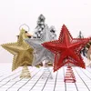 クリスマスデコレーションツリートップスター20cm装飾光沢のあるレッドシルバーゴールドパウダーペンタグラムクリスマス装飾年
