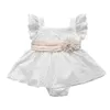 Rompers New Summer Newborn Babed Girls Fashion Lace Flowers Hollow Out Romper Jumpsuit Kläddräkt Sunsuit 024m J220922