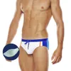 Męskie stroje kąpielowe 2020 Męskie kolorowe blokady sportowe krótkie krótkie bikini trójkąt stroju kąpielowa niska talia moda plażowa plażowa surf surf j220913