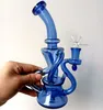 Bruciatore a nafta in vetro blu Bong Dab Rig Narghilè da 8,5 pollici 14 mm Giunto femmina per accessori per fumatori