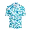 Camicie casual maschile estate camicias hawaian un bottone selvaggio da uomo in spiaggia camicette a maniche corte 2022