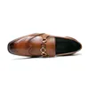 Brogue loafer mannen schoenen solide kleur pu stiksel gesneden puntig metaal buckle business casual bruiloftsfeest dagelijks AD210