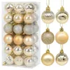 Noel Süslemeleri 4cm Beyaz Ağaç Topları Dekor 36 PCS/Kutu Plastik Noel Ball Süsleme Ev Kapalı Açık Navidad Malzemeleri Y2209