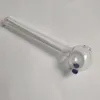 Clear Oil Burner Smoking Pipe Hand Glass Pipes Built-in Feet