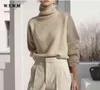 Swetry damskie WYWM Cashmere Elegancki żółw szyi kobiet Sweatek miękki dzianin podstawowe swetry o luźne ciepłe żeńskie swetry jumper j220915