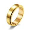 Schwarz Gold Silber Farbe Ring Glatter Edelstahl Spinning Drehbarer Ring für Männer Frauen Punk Rock Anti Stress Schmuck