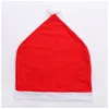 Jul Santa Claus Cotton Chair Cover Non-Woven Table Red Hat Chairs Back Cover Xman Home Decorations