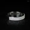 Ringos de cluster 925 Diamante de prata para mulheres Anel de noivado de casal Butterfly Wedding Narizes Silicone Luxury